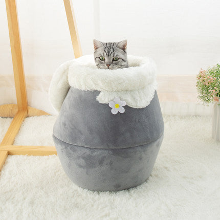 Cat Litter Winter Thickened Cat House , Cat Sleeping Bag Cat Sleeping Pad Foldable Closed Cat House Honeypot Cat Litter