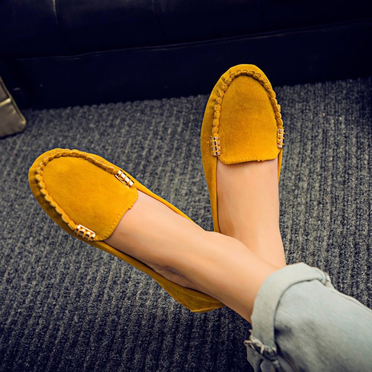 Peas Shoes Women New Wild Flat Low-top Shoes Women Single Shoes Nurse Shoes , Women Casual Shoes