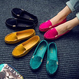 Peas Shoes Women New Wild Flat Low-top Shoes Women Single Shoes Nurse Shoes , Women Casual Shoes