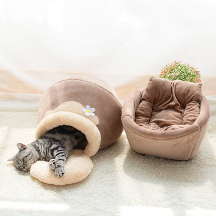 Cat Litter Winter Thickened Cat House , Cat Sleeping Bag Cat Sleeping Pad Foldable Closed Cat House Honeypot Cat Litter