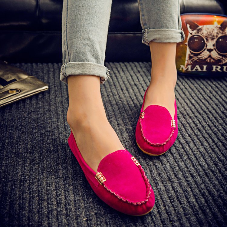Peas Shoes Women New Wild Flat Low-top Shoes Women Single Shoes Nurse Shoes , Women Casual Shoes