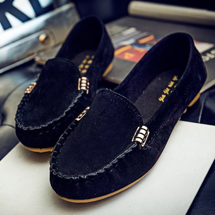 Peas Shoes Women New Wild Flat Low-top Shoes Women Single Shoes Nurse Shoes , Women Casual Shoes