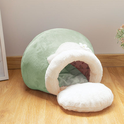 Cat Litter Winter Thickened Cat House , Cat Sleeping Bag Cat Sleeping Pad Foldable Closed Cat House Honeypot Cat Litter