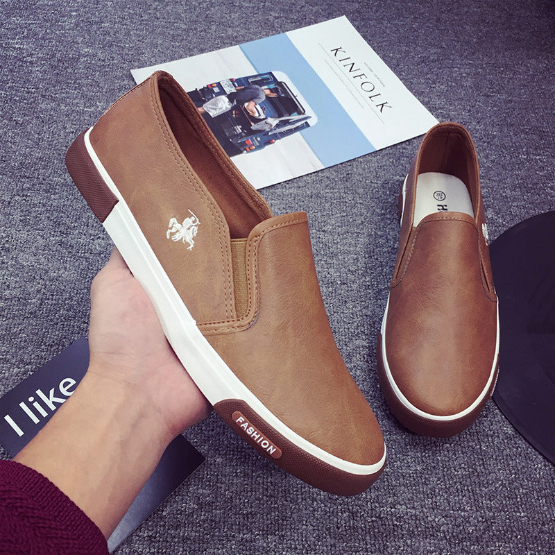 Business Work Shoes 45 Yards Leather Shoes Summer Cross-border Men Shoes A Pedal Small White Shoes Men  Lazy Shoes Skateboard Shoes