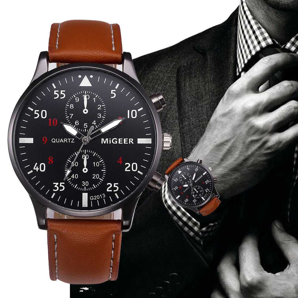 Retro Design Leather Band Watches Men Top Brand Relogio Masculino 2025 NEW Mens Sports Clock Analog Quartz Wrist Watches