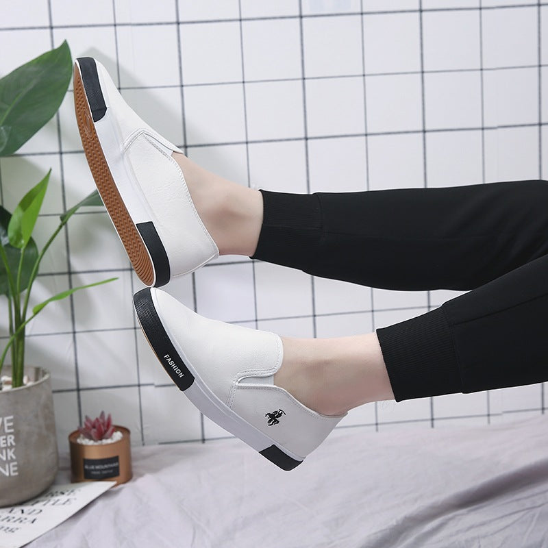 Business Work Shoes 45 Yards Leather Shoes Summer Cross-border Men Shoes A Pedal Small White Shoes Men  Lazy Shoes Skateboard Shoes