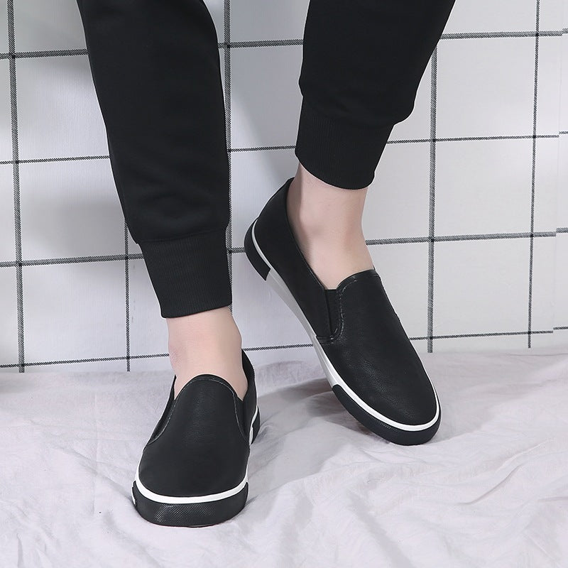 Business Work Shoes 45 Yards Leather Shoes Summer Cross-border Men Shoes A Pedal Small White Shoes Men  Lazy Shoes Skateboard Shoes