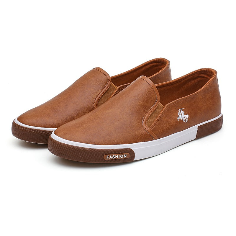 Business Work Shoes 45 Yards Leather Shoes Summer Cross-border Men Shoes A Pedal Small White Shoes Men  Lazy Shoes Skateboard Shoes