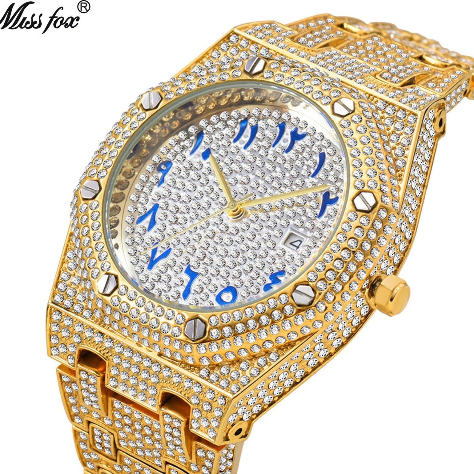 Watch Brand Explosions European And American Hip-hop High-end Full Diamond Waterproof Calendar Men Watch A Generation Of Hair