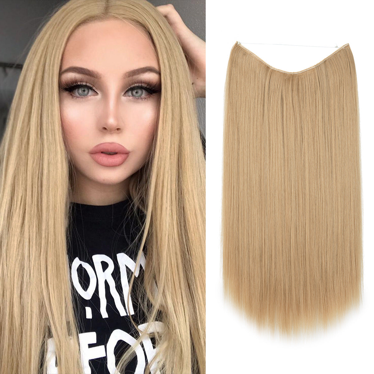 Wigs Women&#039;s Natural Wigs, One-piece Long Straight Hair, High-temperature Silk Fish Line Hair Extensions
