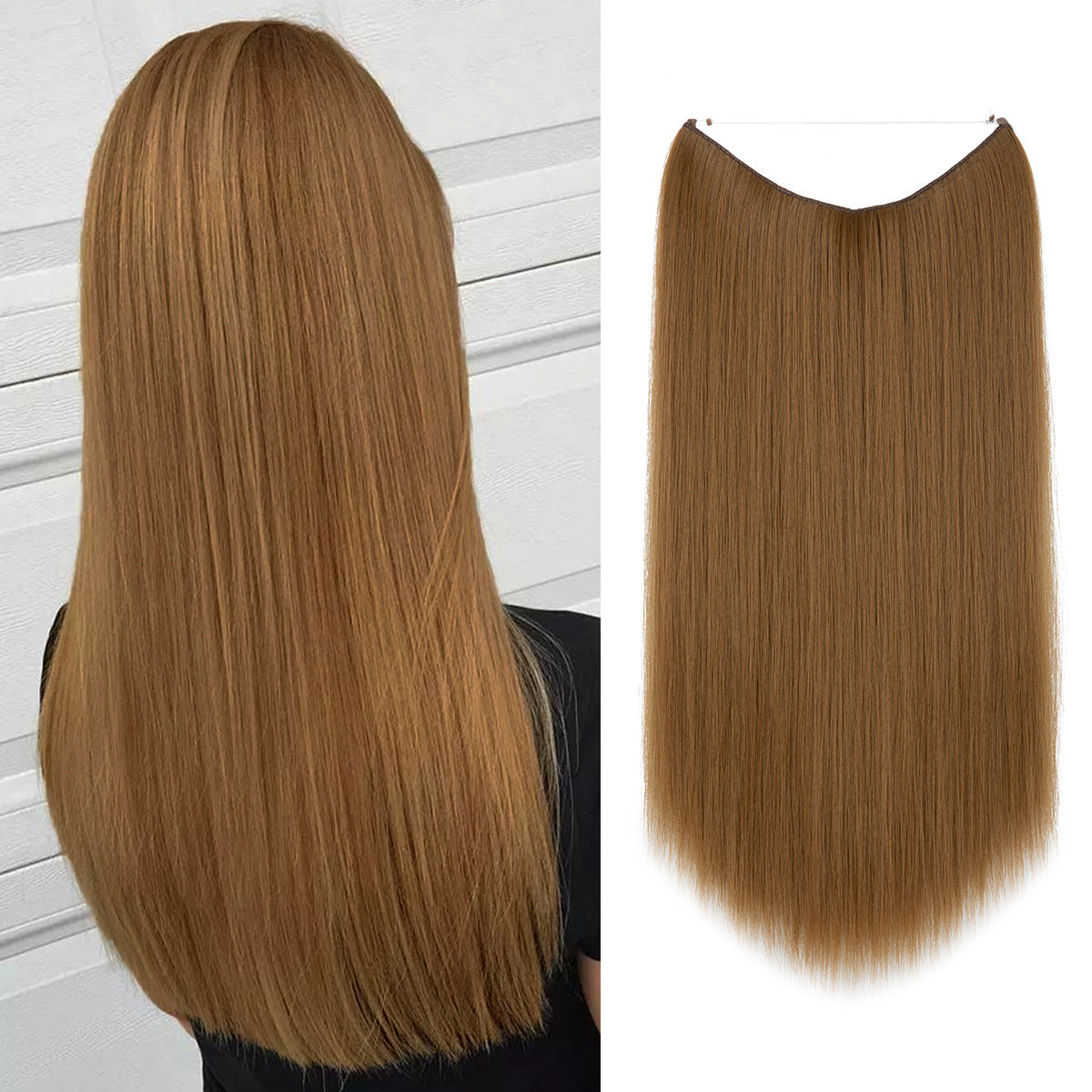 Wigs Women&#039;s Natural Wigs, One-piece Long Straight Hair, High-temperature Silk Fish Line Hair Extensions