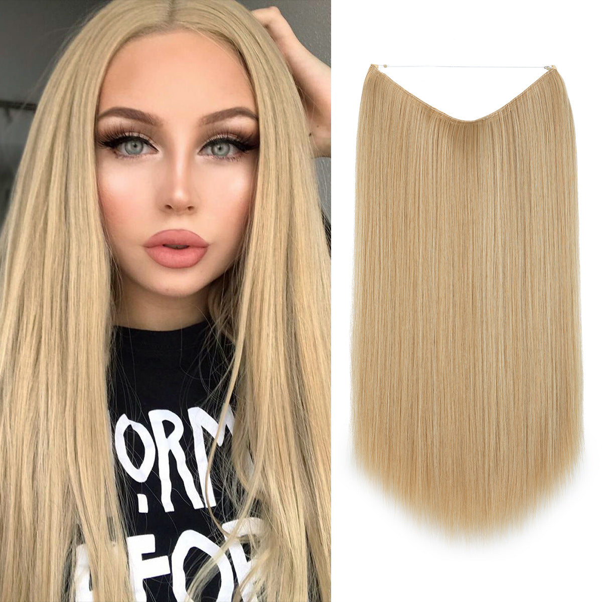 Wigs Women&#039;s Natural Wigs, One-piece Long Straight Hair, High-temperature Silk Fish Line Hair Extensions