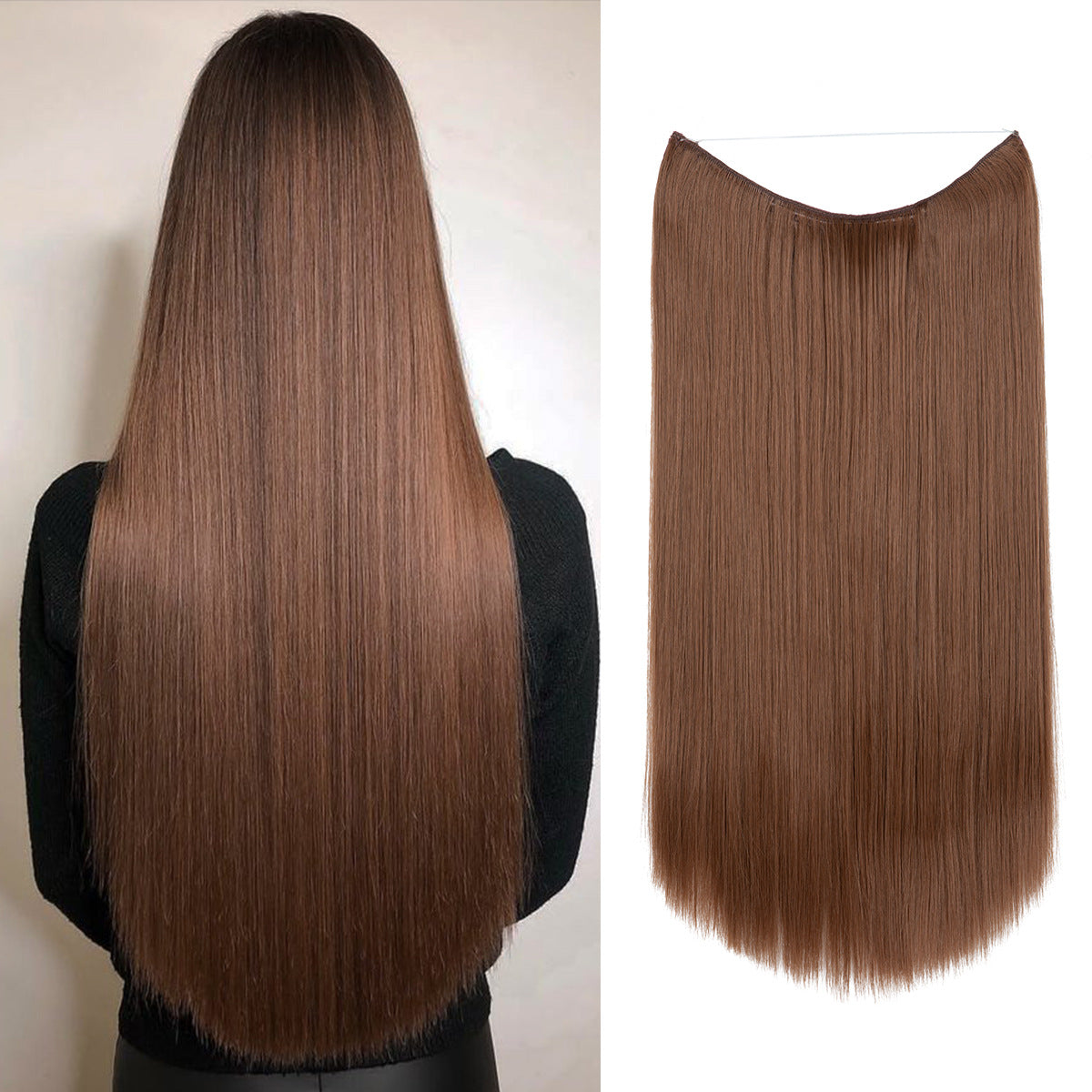 Wigs Women&#039;s Natural Wigs, One-piece Long Straight Hair, High-temperature Silk Fish Line Hair Extensions