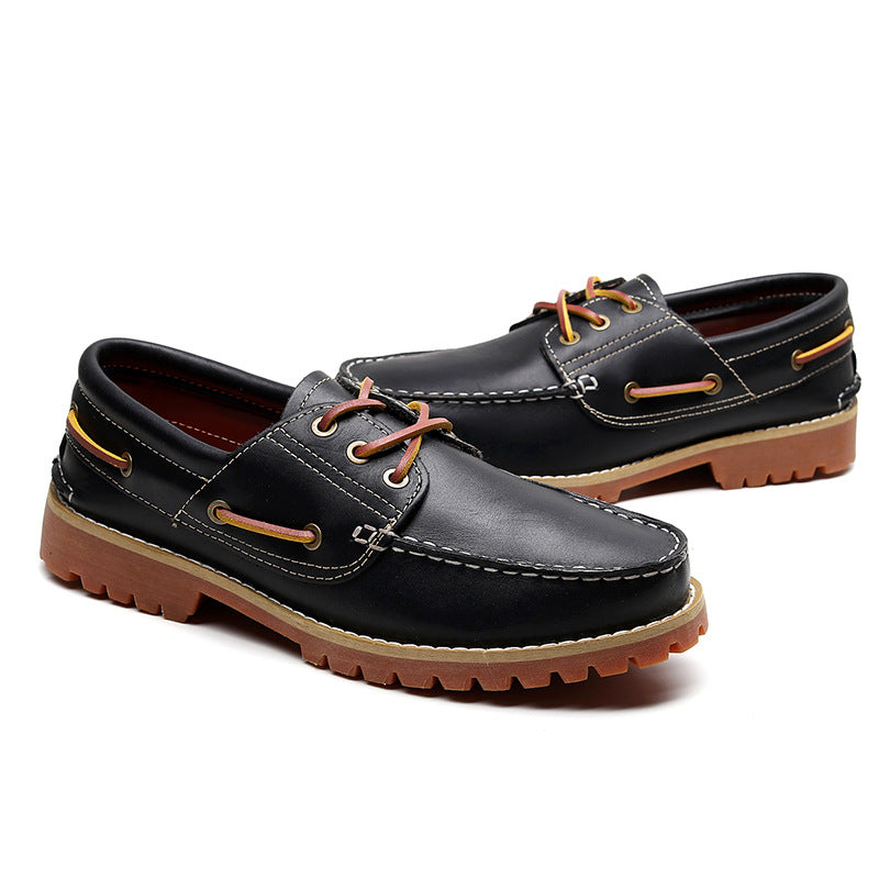 Outdoor Shoe Real Cow Leather Shoes , Martin Shoes , Vintage Sailing Shoes Work Shoes DONGWU CAT Casual Shoes for Men