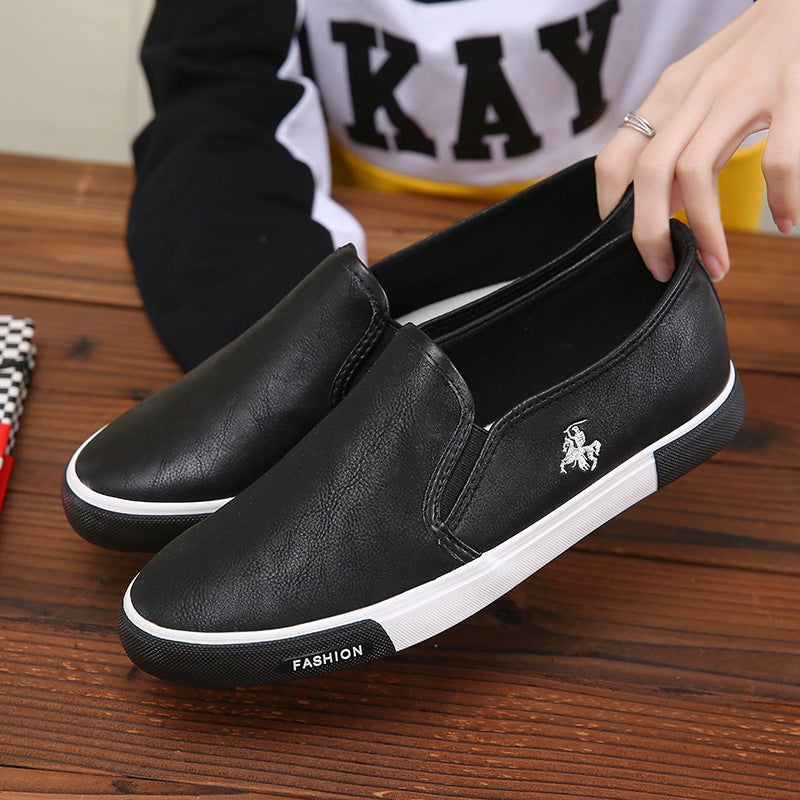 Business Work Shoes 45 Yards Leather Shoes Summer Cross-border Men Shoes A Pedal Small White Shoes Men  Lazy Shoes Skateboard Shoes