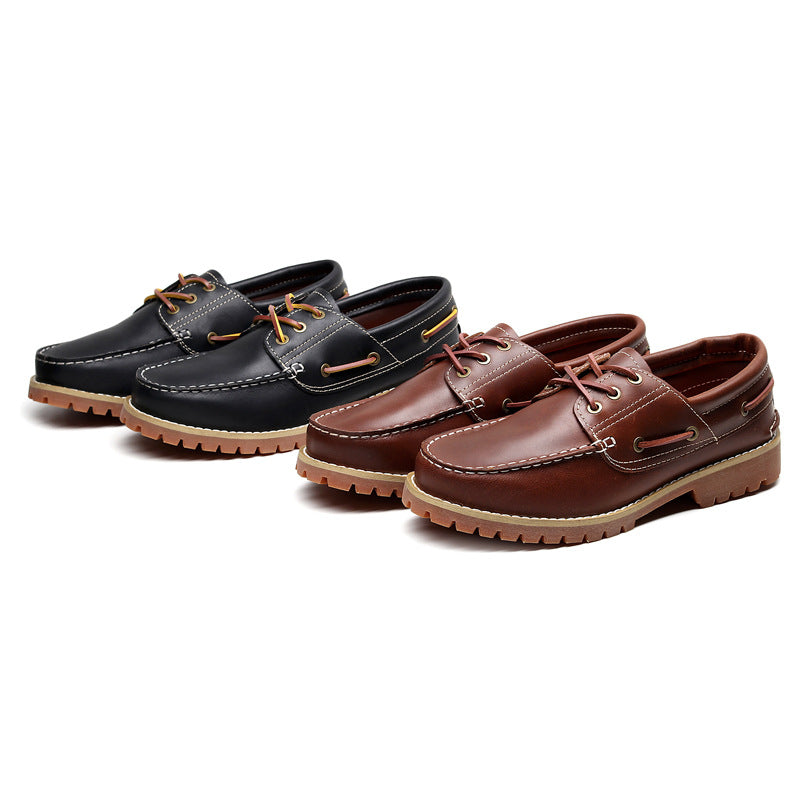Outdoor Shoe Real Cow Leather Shoes , Martin Shoes , Vintage Sailing Shoes Work Shoes DONGWU CAT Casual Shoes for Men