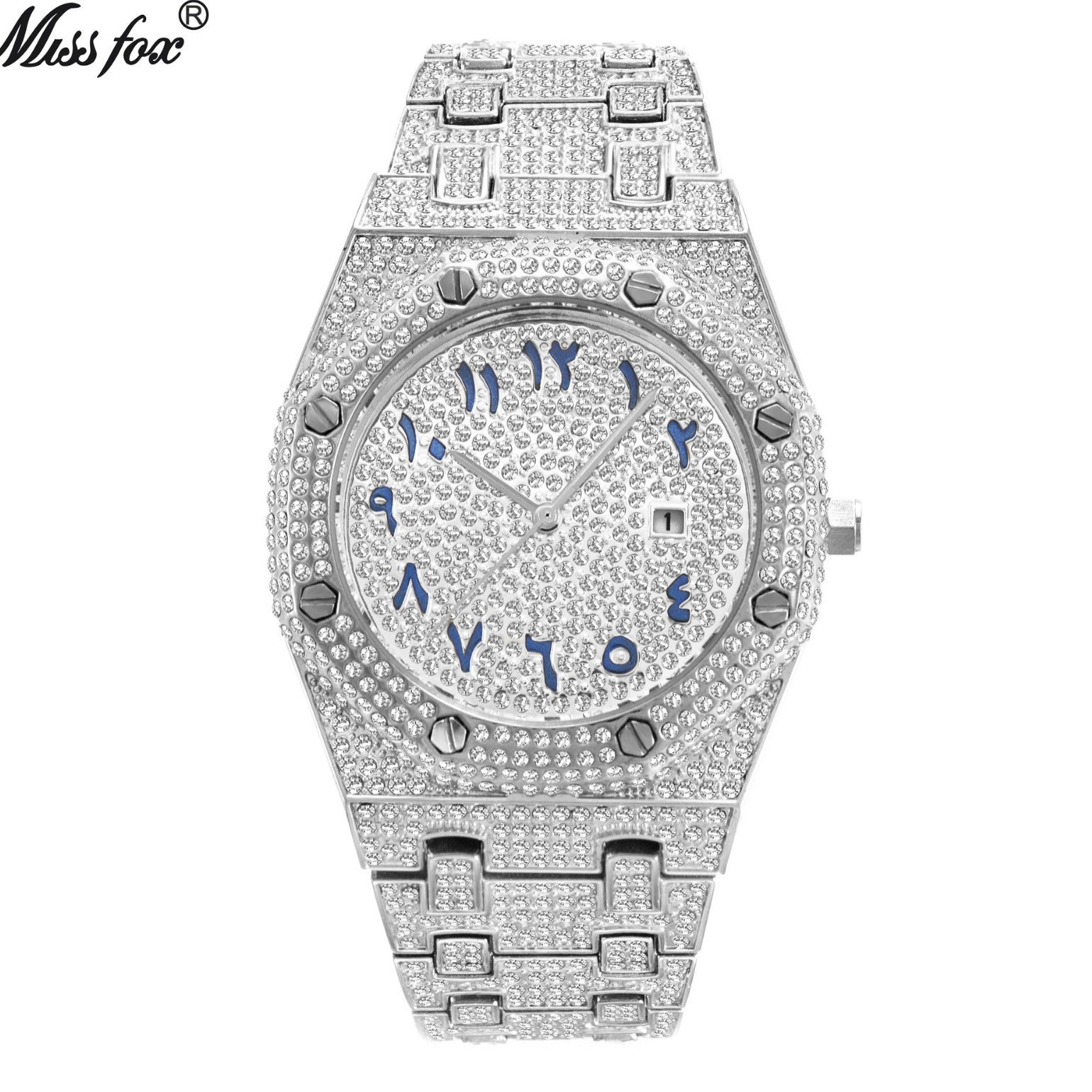 Watch Brand Explosions European And American Hip-hop High-end Full Diamond Waterproof Calendar Men Watch A Generation Of Hair