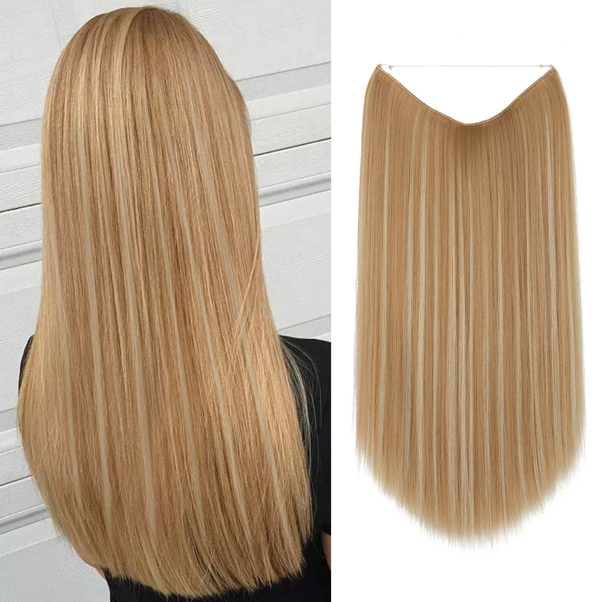 Wigs Women&#039;s Natural Wigs, One-piece Long Straight Hair, High-temperature Silk Fish Line Hair Extensions