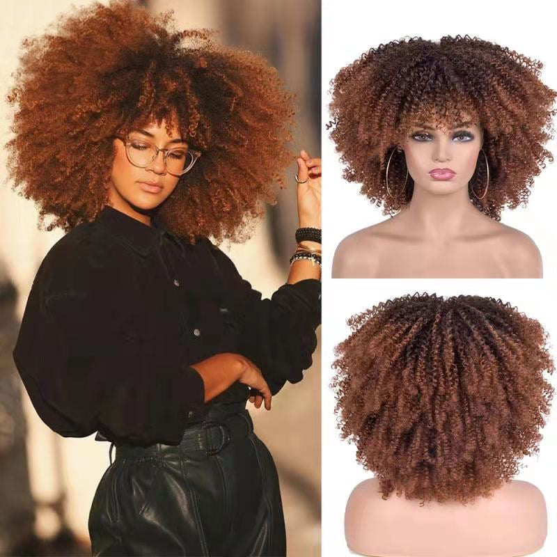 Small Curly Hair Wigs Headgear - Cross-border European And American Chemical Fiber Wigs Full Head Hair Female Manufacturers African