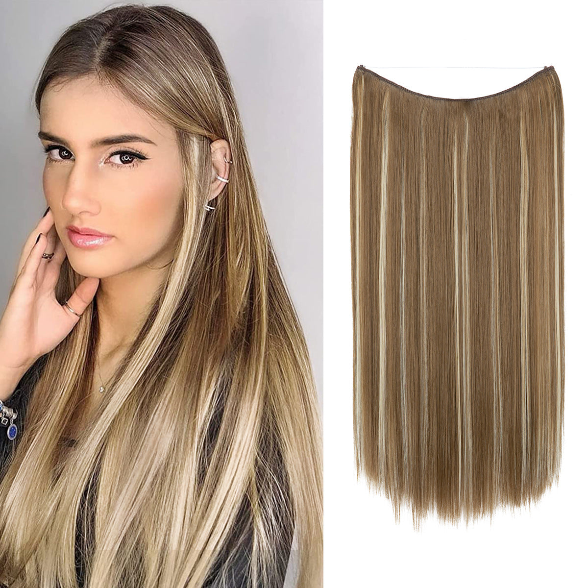 Wigs Women&#039;s Natural Wigs, One-piece Long Straight Hair, High-temperature Silk Fish Line Hair Extensions