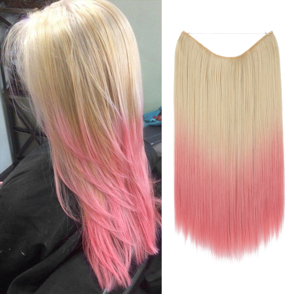 Wigs Women&#039;s Natural Wigs, One-piece Long Straight Hair, High-temperature Silk Fish Line Hair Extensions