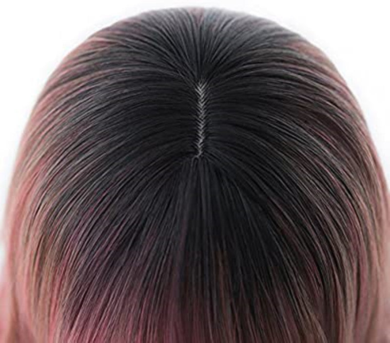 New Stylish Wigs For Women Dyeing Highlighting Multicolor Gradient Long Curly Hair Set Wig Headgear