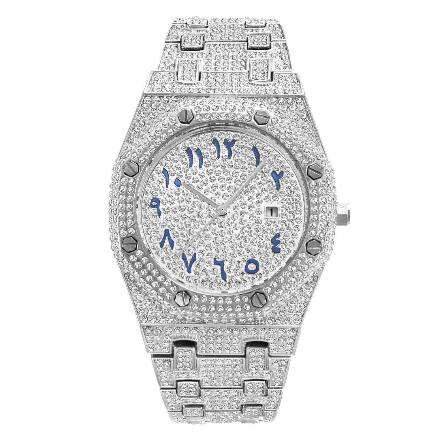 Watch Brand Explosions European And American Hip-hop High-end Full Diamond Waterproof Calendar Men Watch A Generation Of Hair
