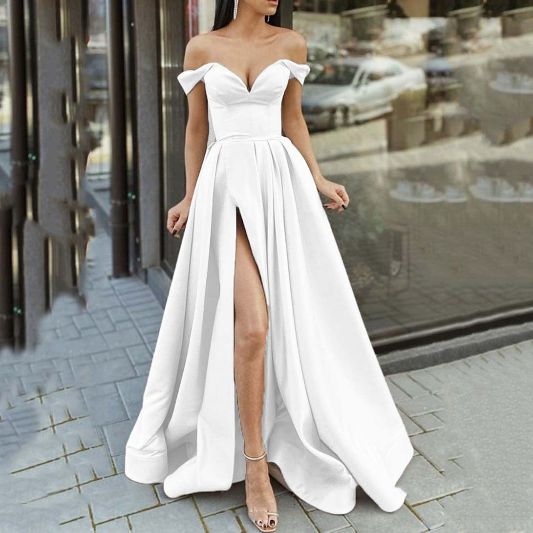 Spring New Cross-border European And American Women Multi-color Tube Top V-neck Backless Swing Dress
