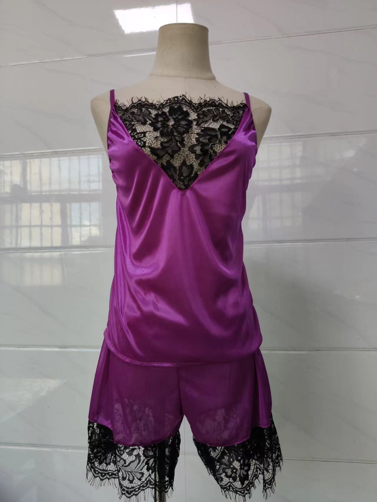 Home Clothes Fashion And Comfortable Lace Pajamas Suits