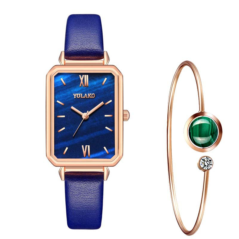 Fashion New Ladies Watch Alloy Mesh Belt Small Green Watch Korean Version