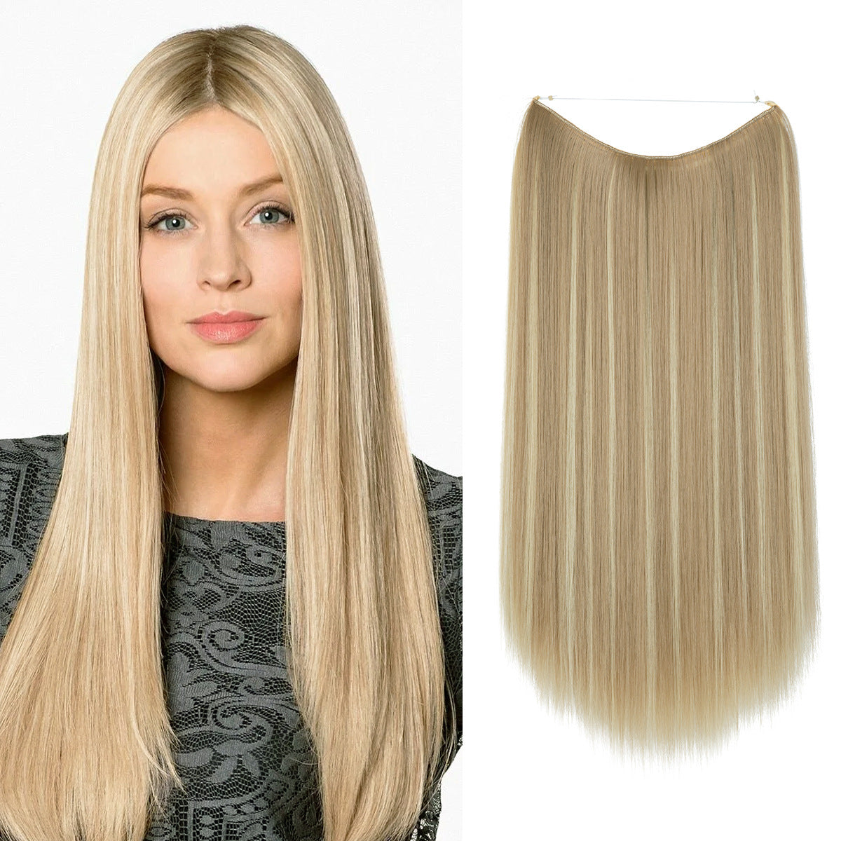 Wigs Women&#039;s Natural Wigs, One-piece Long Straight Hair, High-temperature Silk Fish Line Hair Extensions