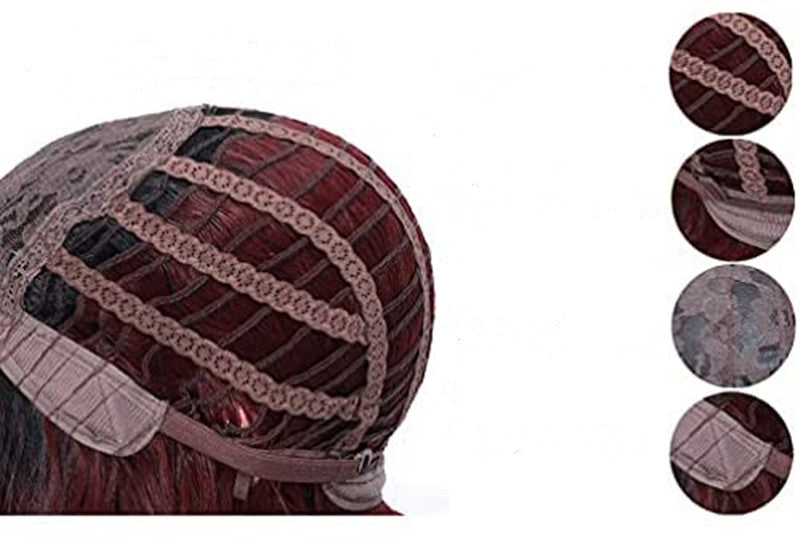 New Stylish Wigs For Women Dyeing Highlighting Multicolor Gradient Long Curly Hair Set Wig Headgear