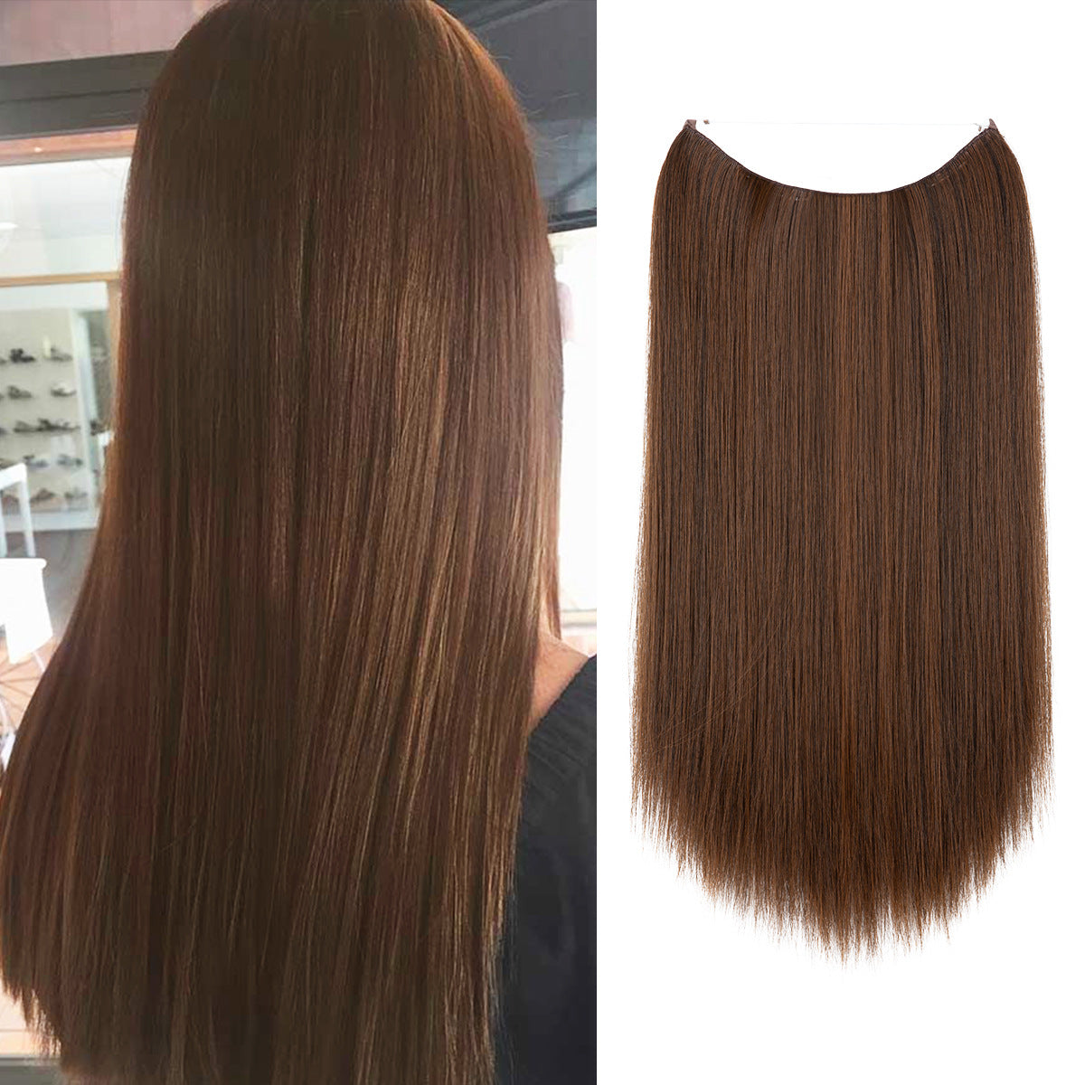 Wigs Women&#039;s Natural Wigs, One-piece Long Straight Hair, High-temperature Silk Fish Line Hair Extensions