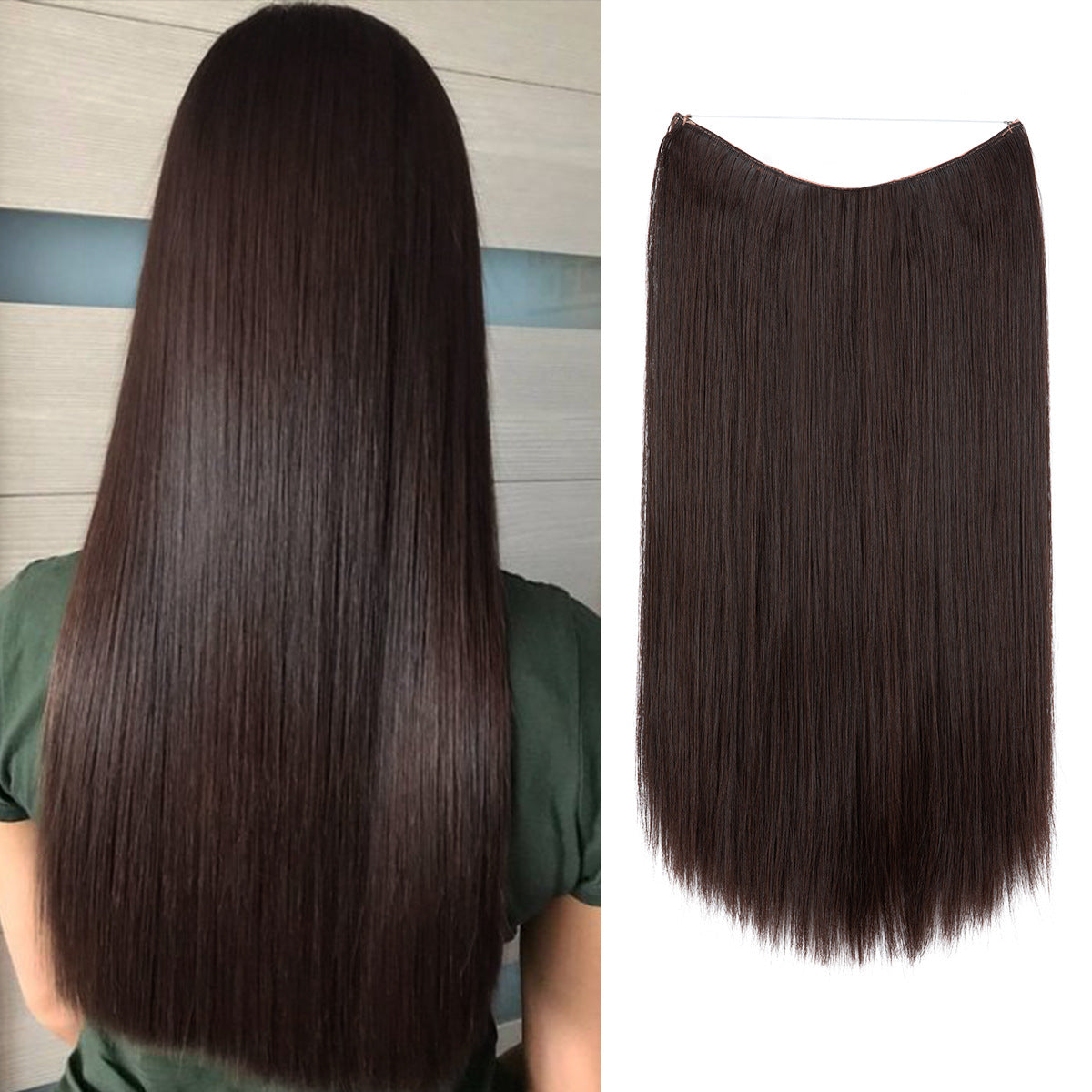 Wigs Women&#039;s Natural Wigs, One-piece Long Straight Hair, High-temperature Silk Fish Line Hair Extensions