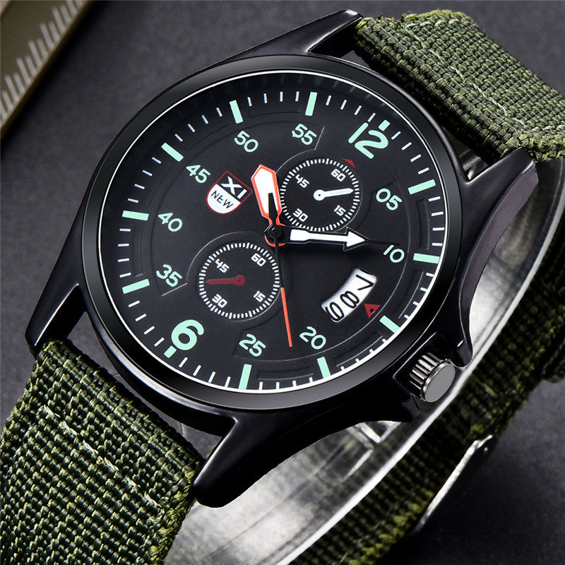 Nylon Belt Calendar Quartz Watch for Men Foreign Trade New Sports Watch