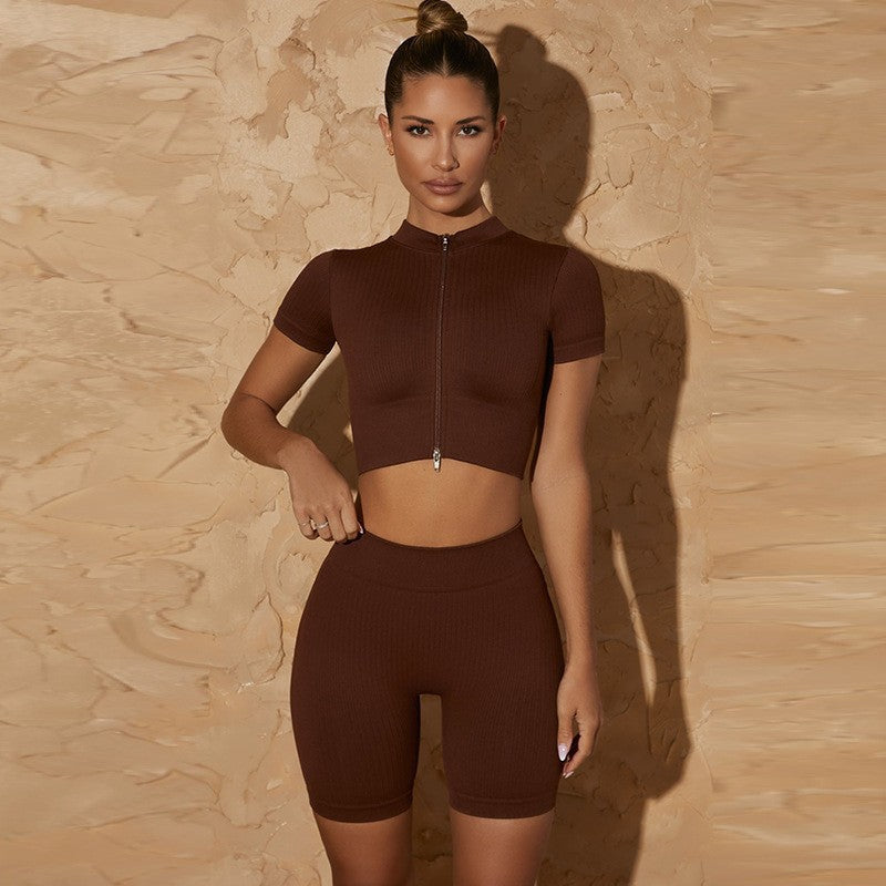 Seamless Knitted Yoga Clothes For Women Sports Outdoor Fitness High Waist Hip Lift Yoga Suit