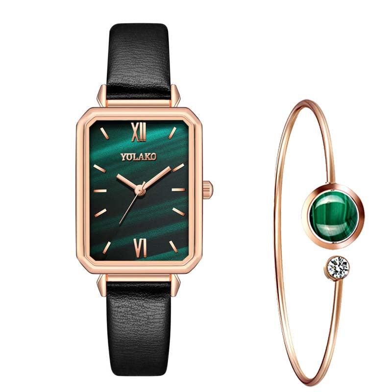 Fashion New Ladies Watch Alloy Mesh Belt Small Green Watch Korean Version