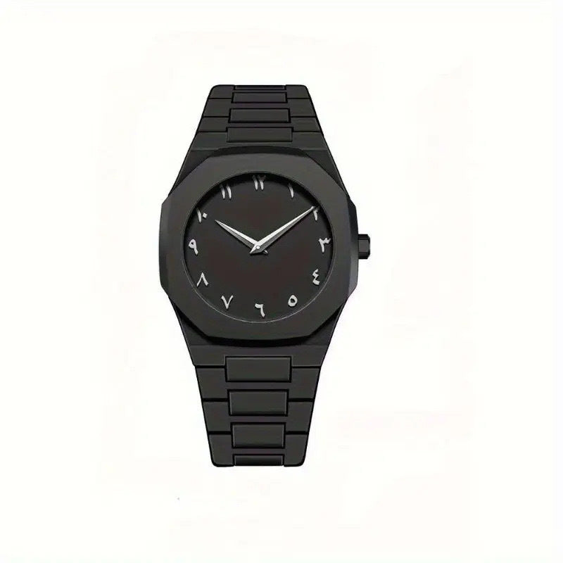 Popular Arabic Business Black Butterfly Buckle Watch for Men