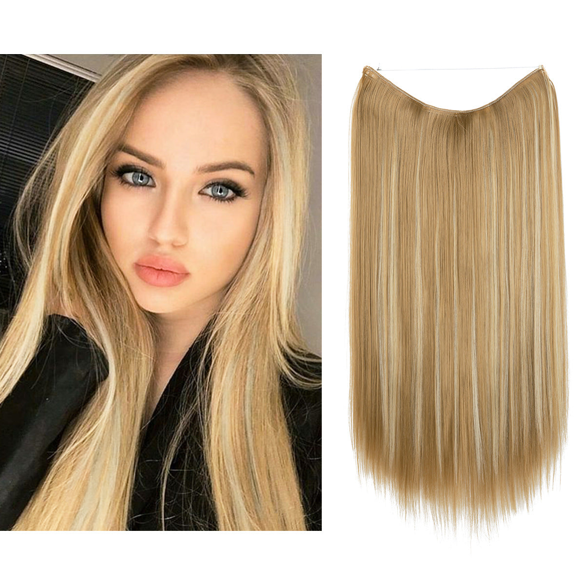 Wigs Women&#039;s Natural Wigs, One-piece Long Straight Hair, High-temperature Silk Fish Line Hair Extensions
