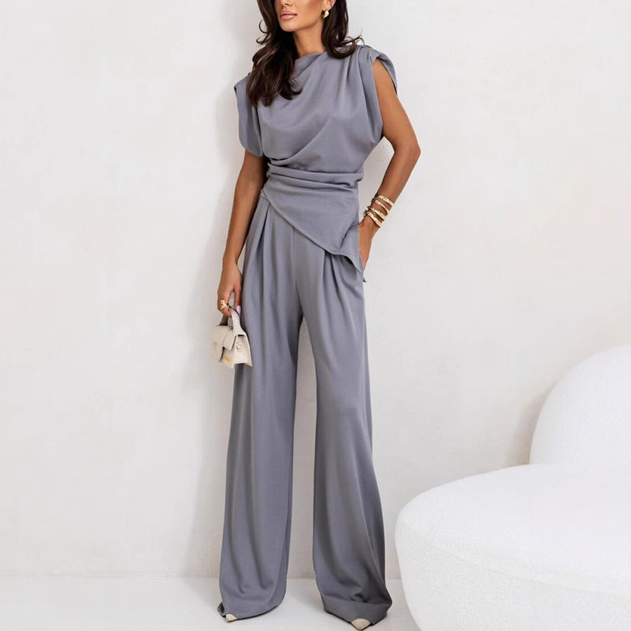 Summer New Fashion Solid Color Irregular Suit for Female