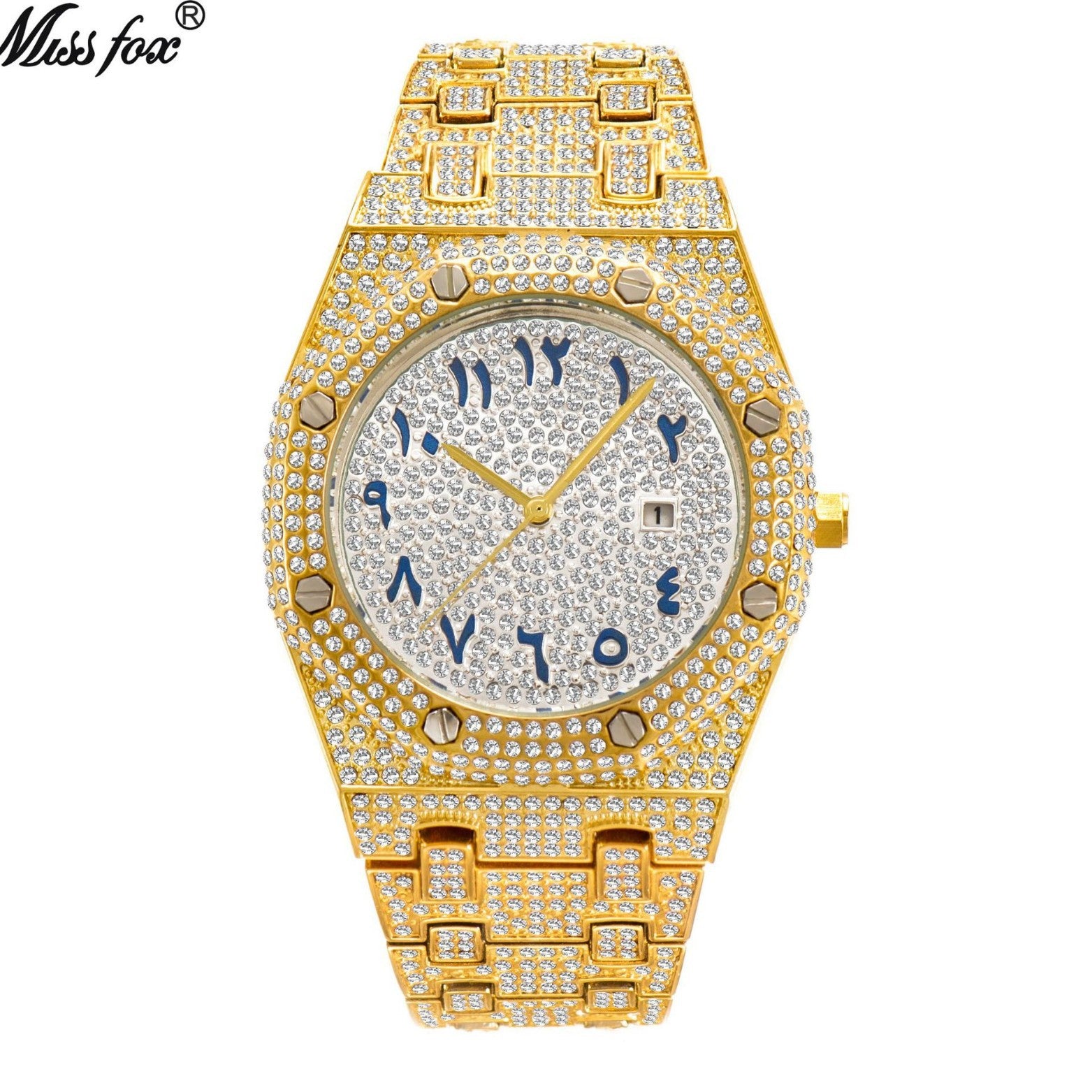 Watch Brand Explosions European And American Hip-hop High-end Full Diamond Waterproof Calendar Men Watch A Generation Of Hair