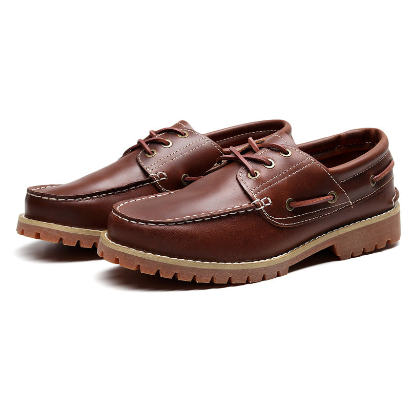 Outdoor Shoe Real Cow Leather Shoes , Martin Shoes , Vintage Sailing Shoes Work Shoes DONGWU CAT Casual Shoes for Men
