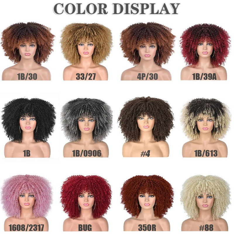 Small Curly Hair Wigs Headgear - Cross-border European And American Chemical Fiber Wigs Full Head Hair Female Manufacturers African