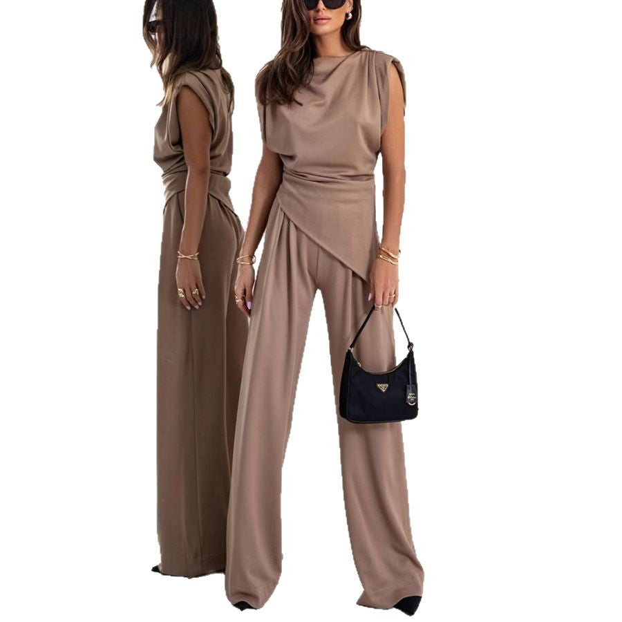 Summer New Fashion Solid Color Irregular Suit for Female