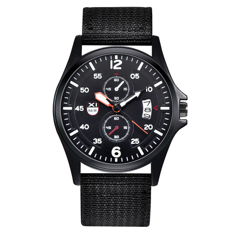 Nylon Belt Calendar Quartz Watch for Men Foreign Trade New Sports Watch