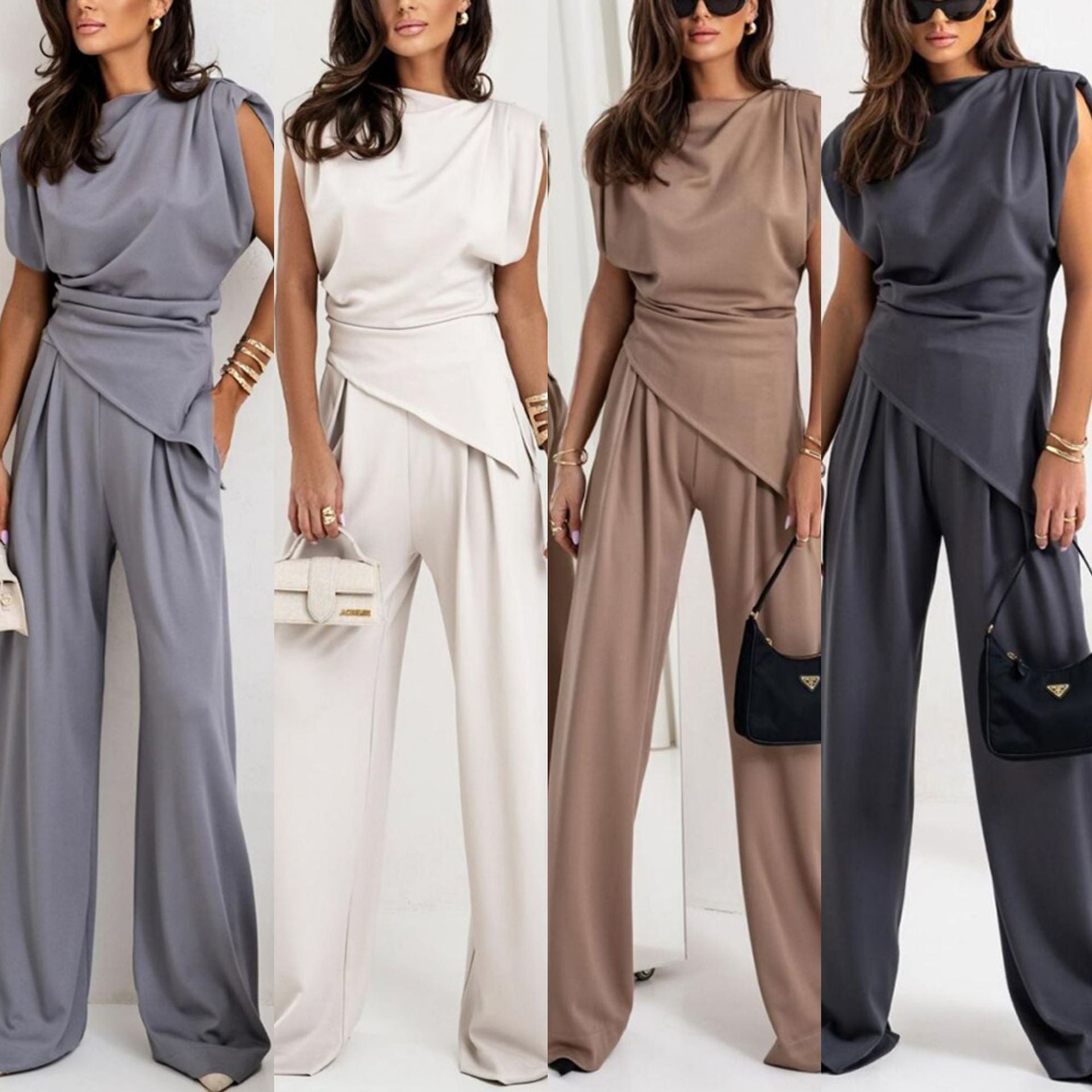 Summer New Fashion Solid Color Irregular Suit for Female