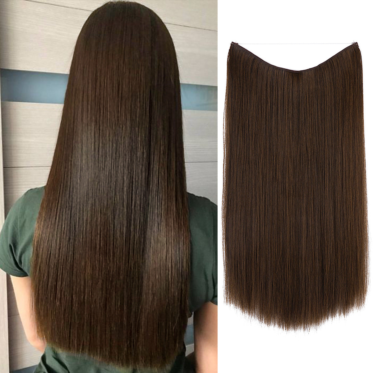 Wigs Women&#039;s Natural Wigs, One-piece Long Straight Hair, High-temperature Silk Fish Line Hair Extensions