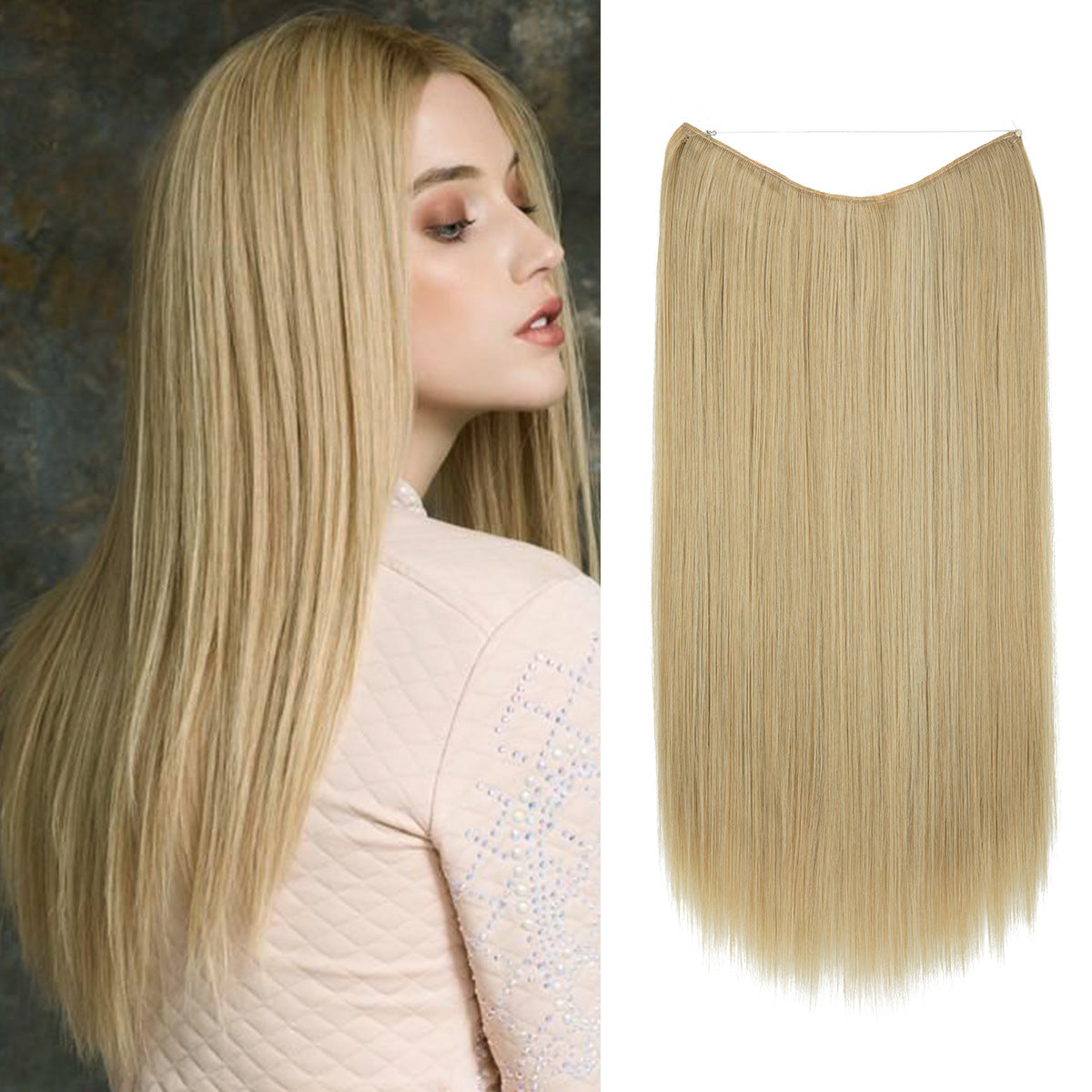 Wigs Women&#039;s Natural Wigs, One-piece Long Straight Hair, High-temperature Silk Fish Line Hair Extensions